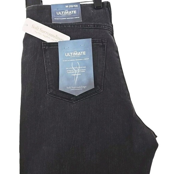 Soft Surroundings~Woman Sz M~Faded Black Wash Ultimate Denim Pull On Legging NWT - Picture 7 of 9